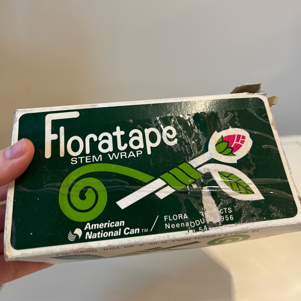 NEW Vintage Floratape Green Floral Tape Stem Wrap 1/2'' x 30 Yards 12 Roll Box